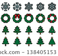Christmas Icon Set - Colored Outline 138405153