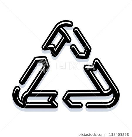 Recycling symbol promoting waste management and sustainability 138405258