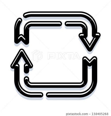Recycling arrows forming square cycle icon 138405268