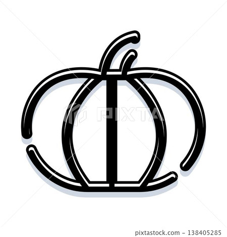 Stylized pumpkin outline icon for autumn celebration 138405285