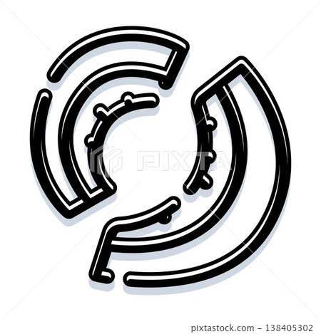 Abstract circular segments forming dynamic geometric pattern icon Abstract circular segments forming dynamic geometric pattern icon 138405302
