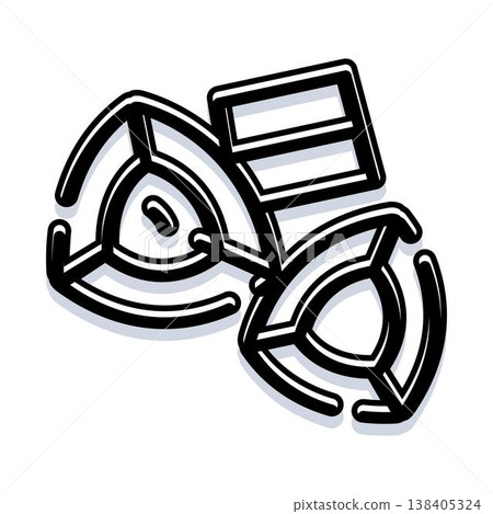 Abstract geometric stylized engine rotary icon 138405324