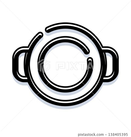 Cooking pot kitchen utensil top view icon 138405395