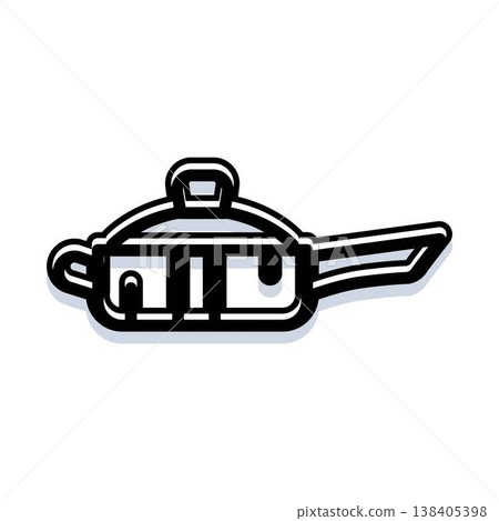 Cooking pan kitchenware symbol for home cooking Cooking pan kitchenware symbol for home cooking 138405398