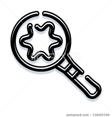 Magnifying glass searching finding star symbol concept Magnifying glass searching finding star symbol concept 138405399