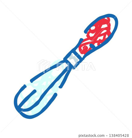 Whisk kitchen utensil for culinary preparation doodle Whisk kitchen utensil for culinary preparation doodle 138405428