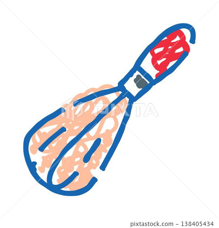 Hand drawn kitchen whisk doodle preparing food ingredients Hand drawn kitchen whisk doodle preparing food ingredients 138405434