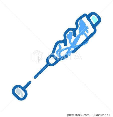 Crystallized sugar candy on a stick icon drawing Crystallized sugar candy on a stick icon drawing 138405437