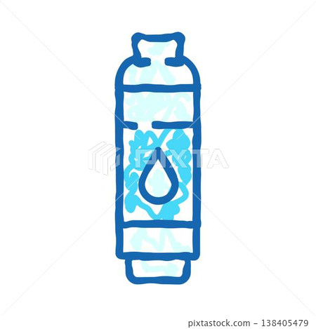 Water filter cartridge purifying water sketch icon 138405479