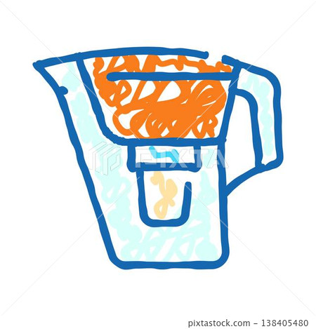 Water filter pitcher purifying household drinking water 138405480