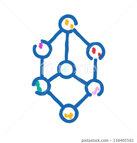 Connected molecule structure in science research illustration Connected molecule structure in science research illustration 138405581