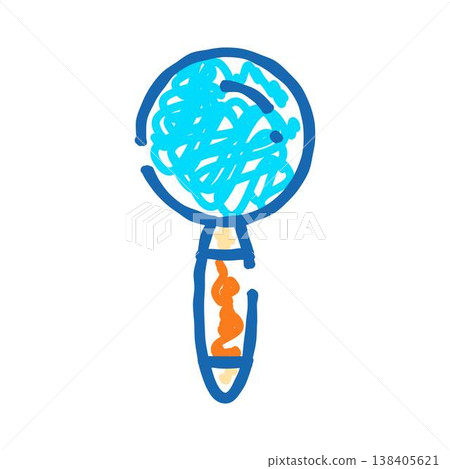 Magnifying glass exploring chaotic blue lines concept Magnifying glass exploring chaotic blue lines concept 138405621
