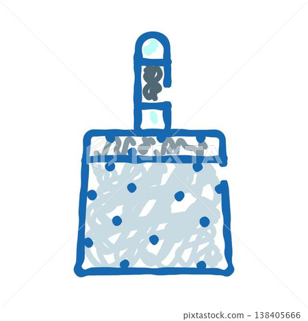 Sticky lint roller cleaning clothes doodle icon 138405666