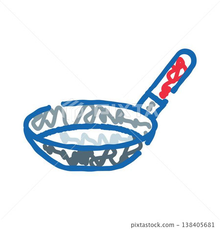 Frying pan icon doodle drawing style illustration 138405681