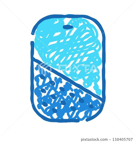 Blue medicine capsule for pharmacy and healthcare 138405707
