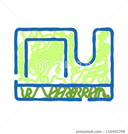 Abstract doodle sketch with green chaotic lines 138405709