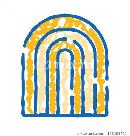 Fingerprint doodle icon for biometrics and identity verification 138405711