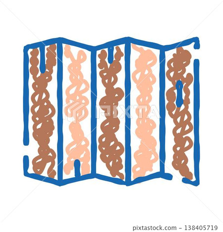 Folding screen dividing room creating decorative barrier 138405719