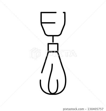 Hand mixer whisk kitchen appliance line icon 138405757