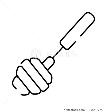 Honey dipper kitchen tool for sweet organic food 138405759