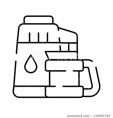 Juicer machine preparing healthy fruit drink outline icon 138405783