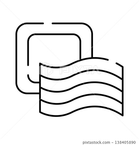Outline banner flag with wavy lines waving Outline banner flag with wavy lines waving 138405890