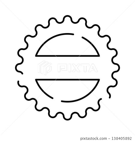 Circle wavy border line art abstract design 138405892