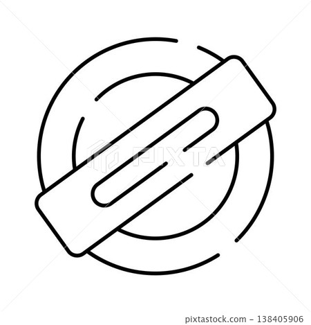 Hand trowel plastering tool line icon 138405906