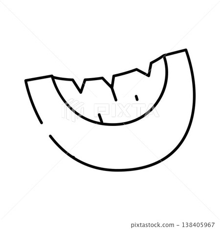 Melon slice simple linear fruit icon design 138405967