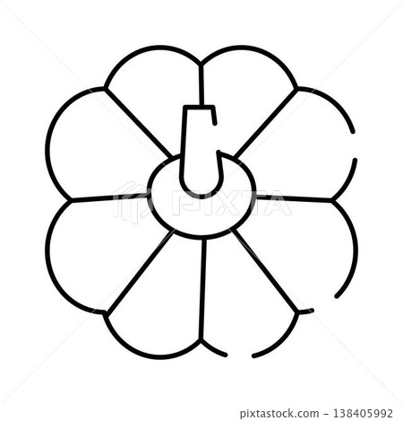 Minimalist pumpkin outline drawing for autumn harvest design Minimalist pumpkin outline drawing for autumn harvest design 138405992