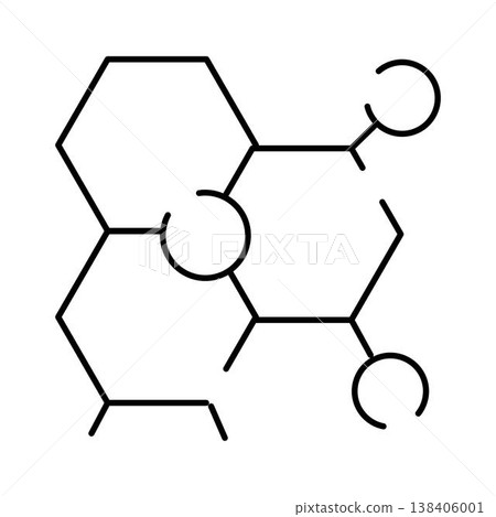Chemical structure icon showing molecular bonds and atoms Chemical structure icon showing molecular bonds and atoms 138406001