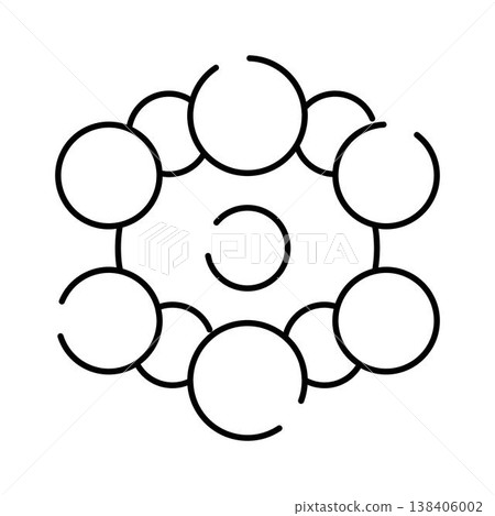 Connecting circles abstract line art symbol Connecting circles abstract line art symbol 138406002