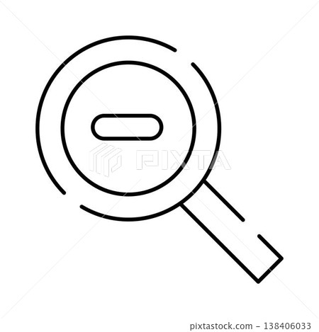 Magnifying glass zoom out icon decreasing view Magnifying glass zoom out icon decreasing view 138406033