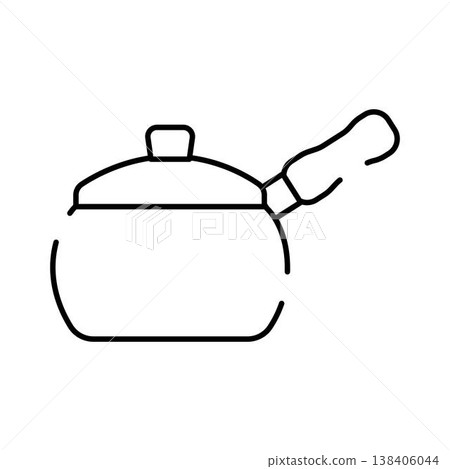 Cooking saucepan icon outline for kitchen equipment Cooking saucepan icon outline for kitchen equipment 138406044