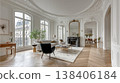 Furnished Grand Parisian Living Room with Modern Decor 138406184