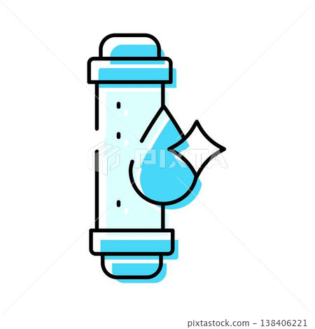 Water filtration system producing clean drops icon Water filtration system producing clean drops icon 138406221