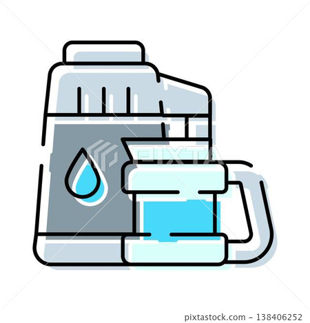 Water filtration system with clean filtered aqua Water filtration system with clean filtered aqua 138406252