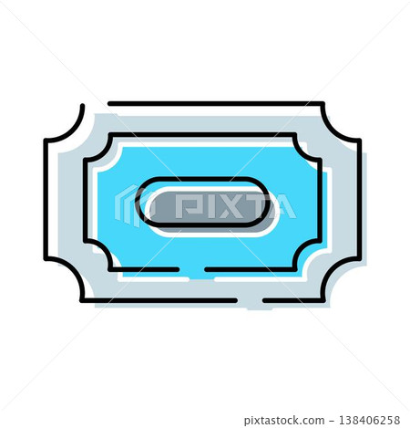 Event admission ticket line icon illustration 138406258