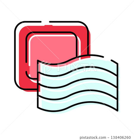 Minimalist table setting icon with plate and napkin 138406260