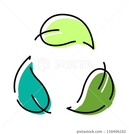 Recycle symbol formed by green leaves Recycle symbol formed by green leaves 138406282
