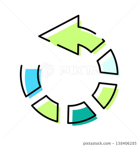 Refreshing cycle loop arrow reloading data process 138406285