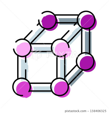 Crystal lattice structure forming basic molecular model Crystal lattice structure forming basic molecular model 138406325