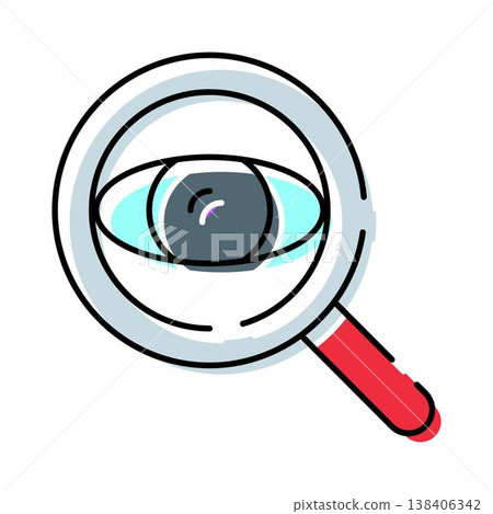 Magnifying glass and eye seeing investigation concept 138406342