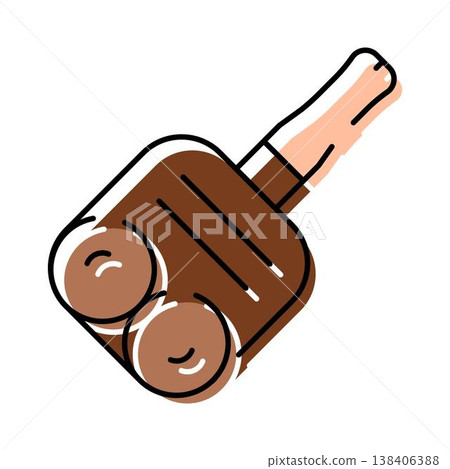 Makeup eye shadow applicator flat design icon Makeup eye shadow applicator flat design icon 138406388