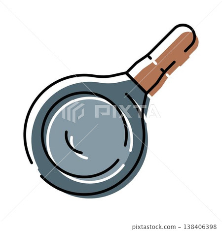 Frying pan kitchen utensil cooking food preparation icon Frying pan kitchen utensil cooking food preparation icon 138406398