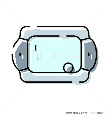 Handheld game console playing video games icon Handheld game console playing video games icon 138406409