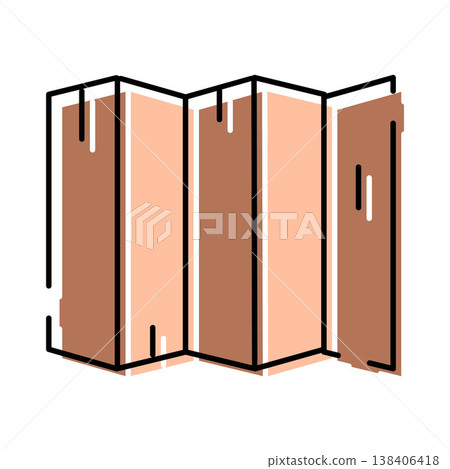 Folding room divider furniture partition icon vector Folding room divider furniture partition icon vector 138406418