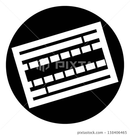 Film strip icon symbolizing movie production and editing 138406465
