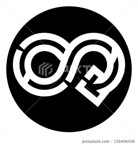 Infinity symbol maze loop concept with path Infinity symbol maze loop concept with path 138406500