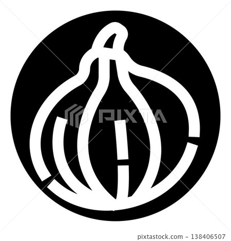 Onion bulb minimalist icon black and white design Onion bulb minimalist icon black and white design 138406507